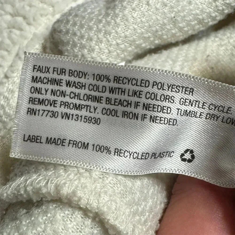 Wild Fable Women's Cropped Sherpa Hoodie White Size S Casual Fall - Picture 4 of 4